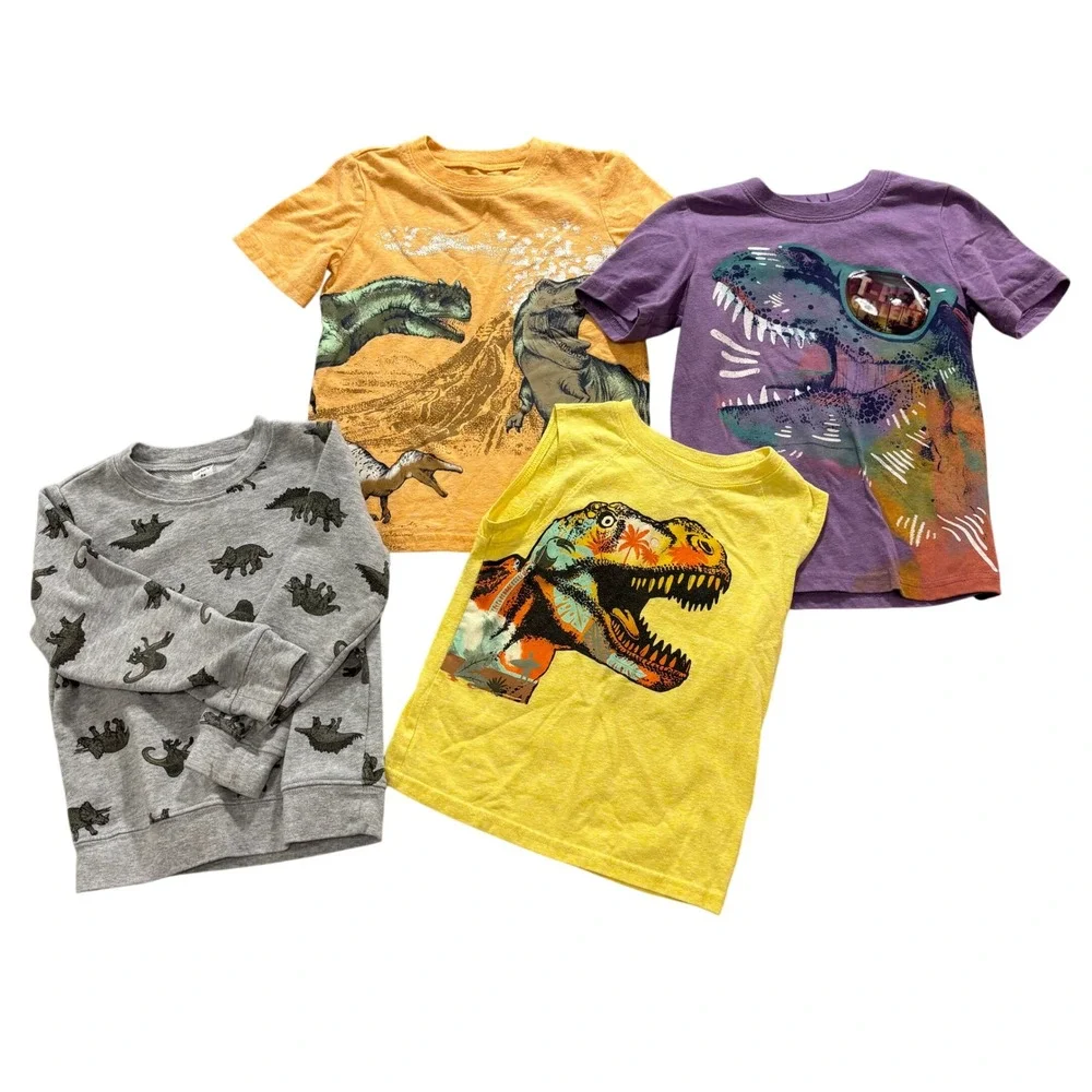 Carter's Garanimals 4T Multicolor Dinosaur T-Shirt Sweatshirt Lot Casual Vintage
